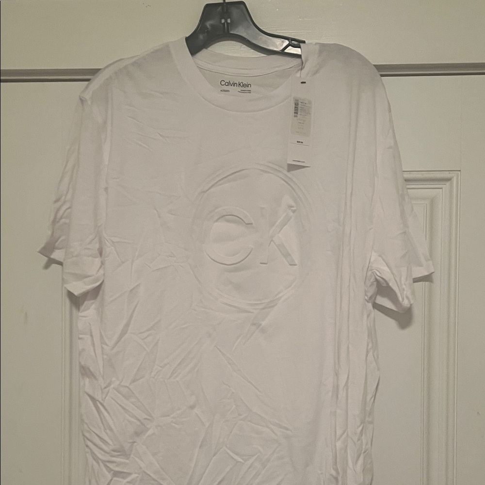 Calvin Klein Men's Embossed Logo White Tee